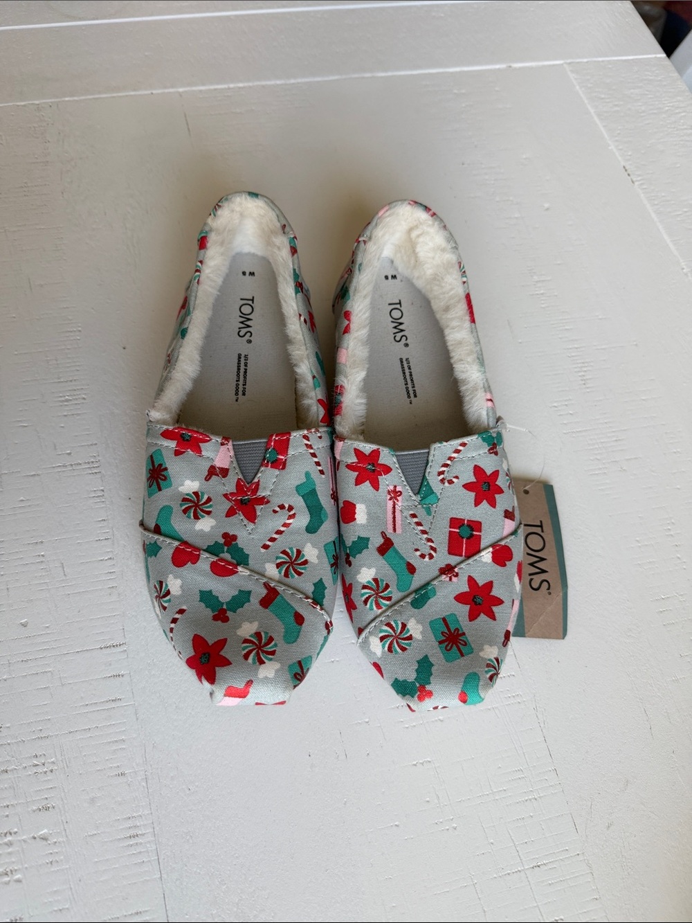 TOMS Christmas Slip Ons